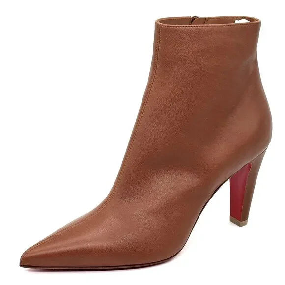 Christian Louboutin VIBELLA BOOTY 85 Leather Ankle Bootie Boots Heels - Picture 8 of 16